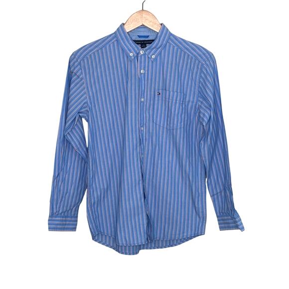 NWT Tommy Hilfiger Boys Stripe button down dress shirt size large 16/18 - Picture 9 of 9